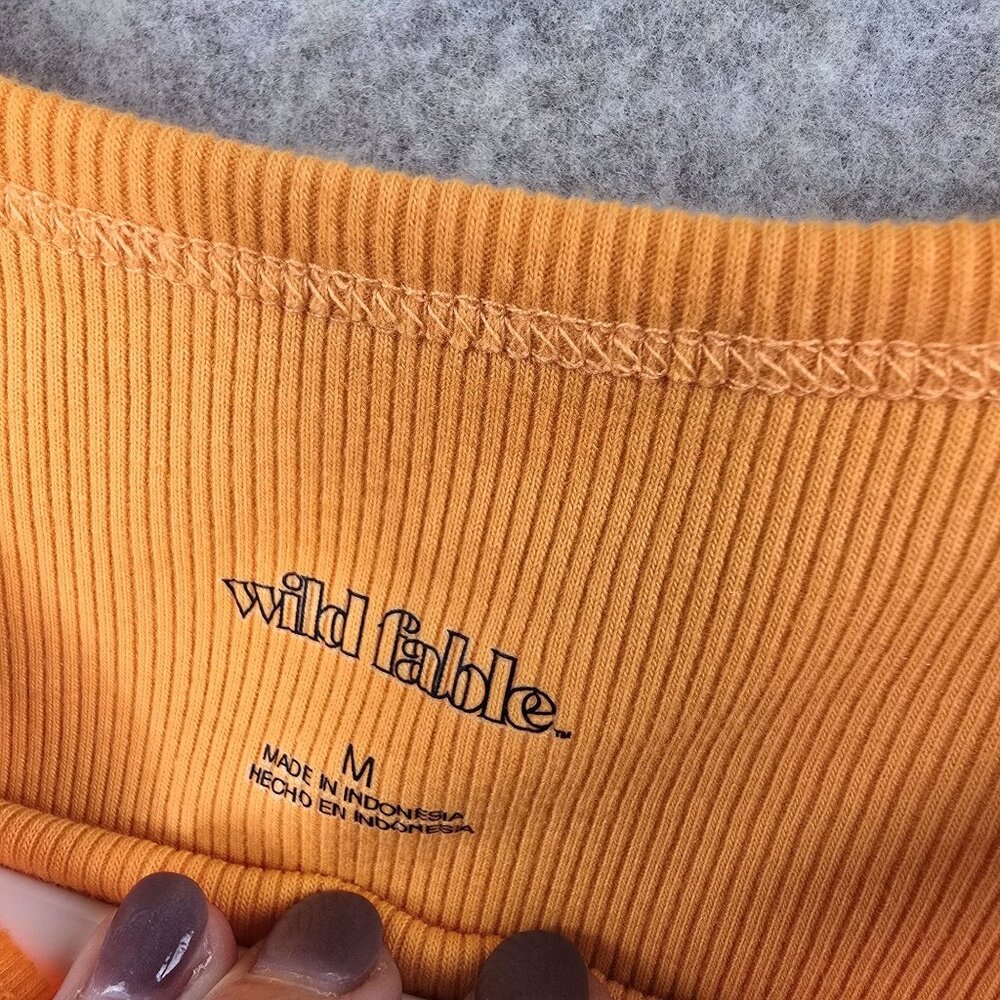 Wild Fable Orange Ribbed Crop Tank Top Size M - Picture 3 of 6